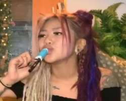 Kimmy Tan smoking